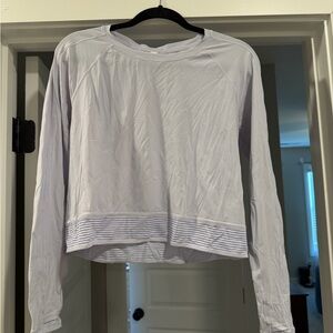 lululemon athletica Light Lavender Long Sleeve Pullover with Striped Hem